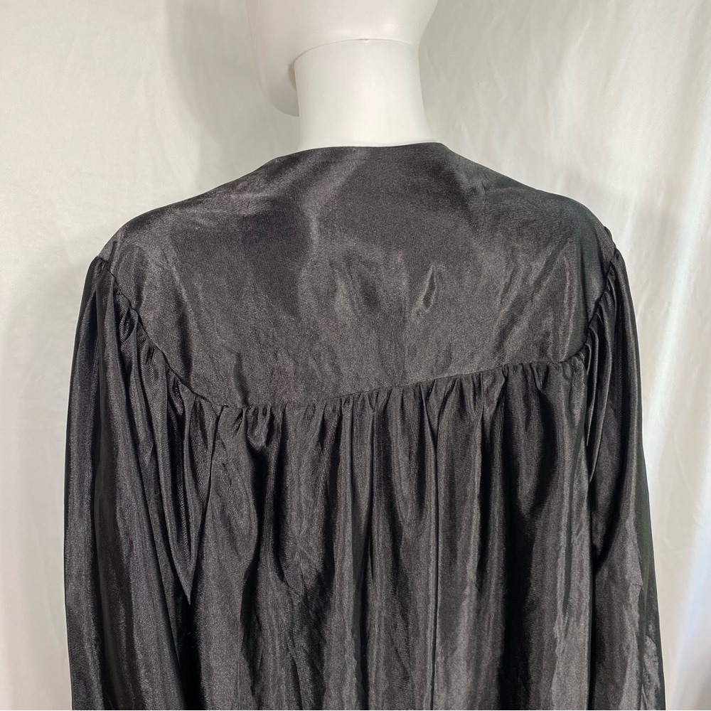 One Way Shiny Black Graduation Robe 5’9”-5’11” - Picture 4 of 5